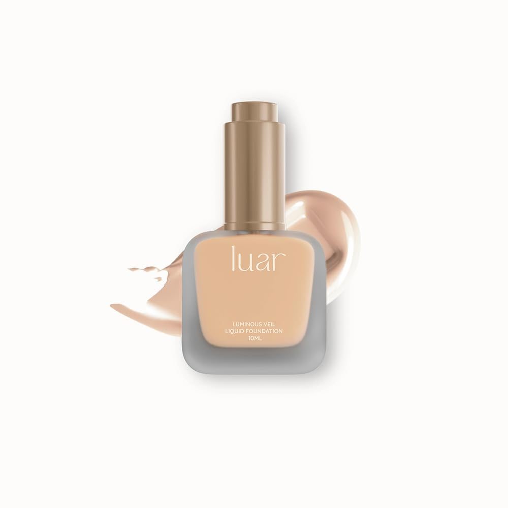 Luar Luminous Veil Mini Liquid Foundation, Lightweight Buildable Coverage, Korean Glass Skin Dewy Finish, Acne-Safe Vegan Makeup Foundation with SPF, Long Lasting Natural Look, Travel Friendly, 10ml - L3