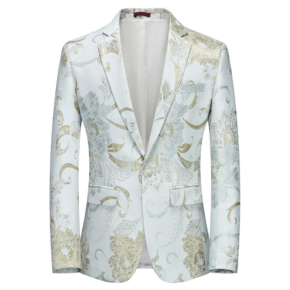 Rogers & Morris Blazer for Men Casual Slim fit Suit Jacket Dress Party Floral Men's Sport Coat Chaqueta de Traje para Hombre