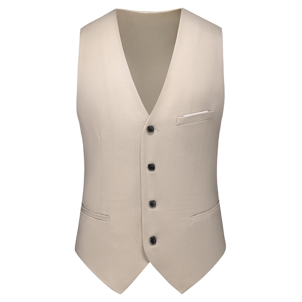 Men's Suit Set - Slim Fit Business & Wedding Suit with Blazer, Vest & Trousers - Two Buttons Tuxedo Suit for Men