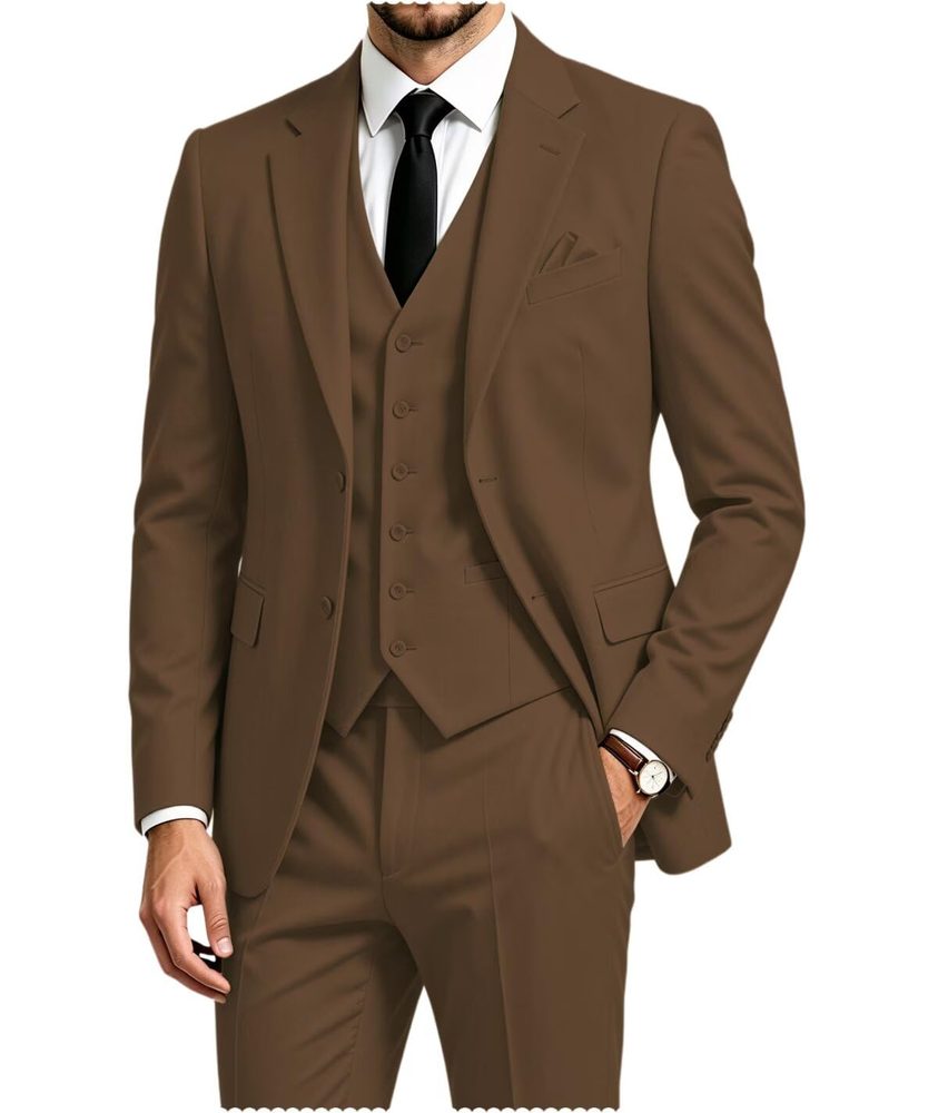 3 Pieces Business Mens Suit Notch Lapel Blazer Formal Wedding Groom Pants Tux Vest Tuxedos