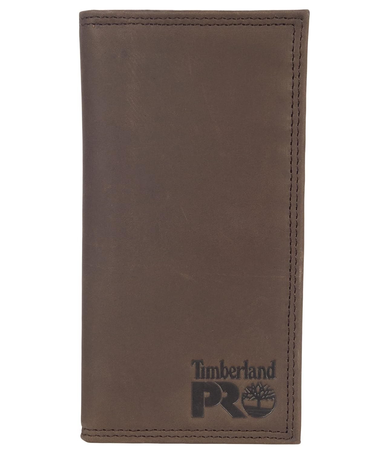 Timberland PRO Men's Leather Long Bifold Rodeo Wallet with RFID, Dark Brown, One Size