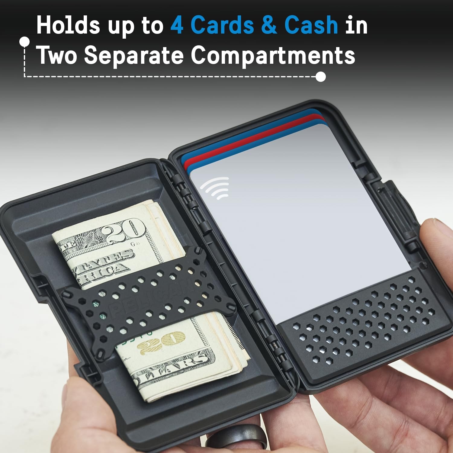 Pelican MagSafe Wallet for iPhone - Snap-On Phone Magnetic Wallet - Black