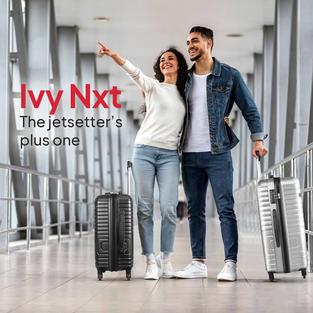 American Tourister Ivy NXT|Large Size Check-in Spinner Trolley Bag (79 cm)|360° 4 Wheel Travel Luggage|Hard Case Polycarbonate (PC) Suitcase|Mounted TSA Lock|Silver