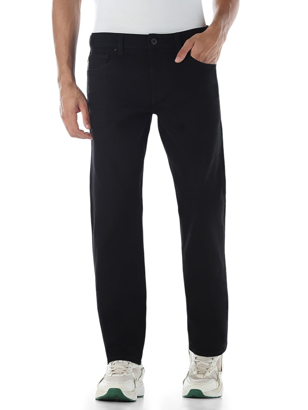 Jack & Jones Men's Low Rise Regular Fit Black Jeans