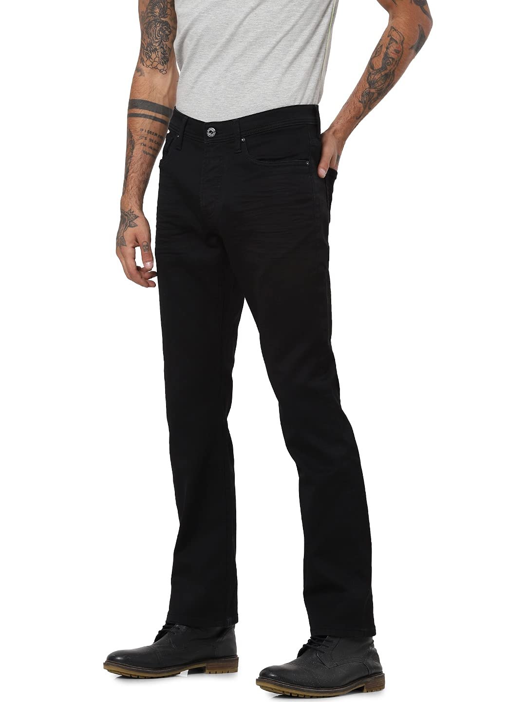 JACK & JONES Men's Regular Fit Jeans | Mid Rise | Jeans for Men