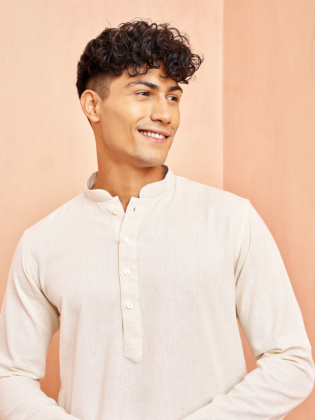 Men's Cream Pure Cotton Kurta