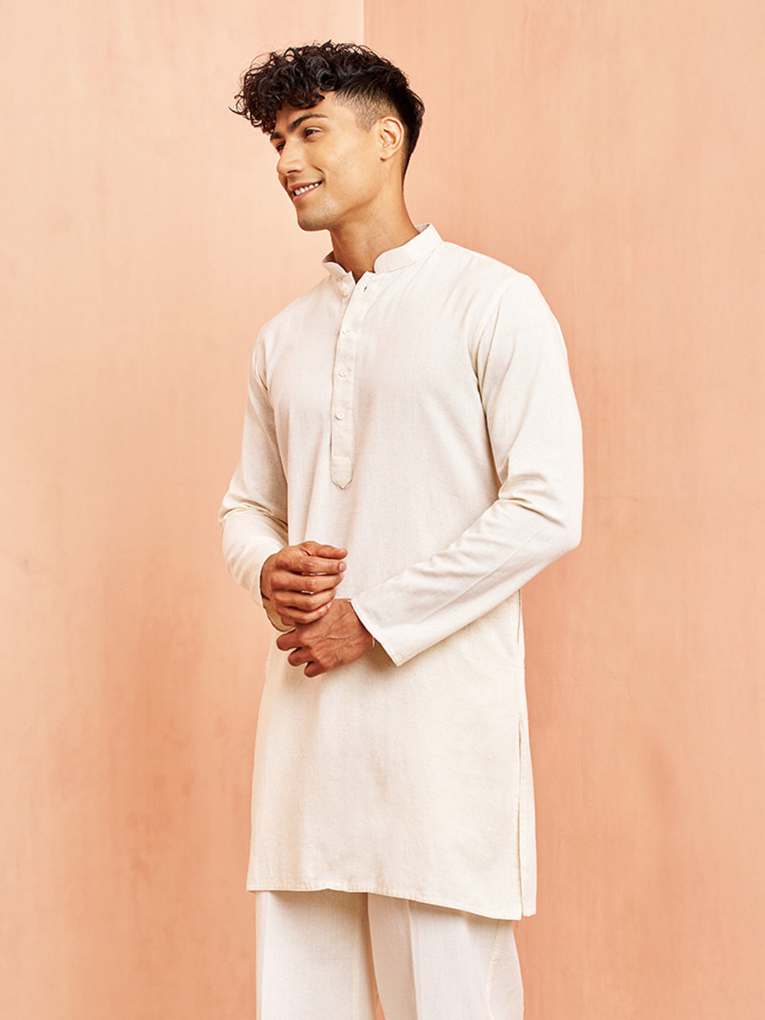 Men's Cream Pure Cotton Kurta